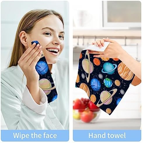 WELLDAY Cartoon Solar System Washcloths 2 Pack