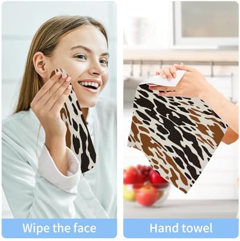 Rustic Cow Print Washcloth Set
