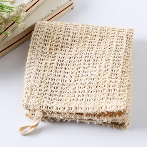 HiKin 2-Piece cotton linen body exfoliating scrub towel