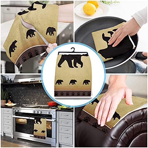 Retro Polar Bear Microfiber Kitchen Towels Set