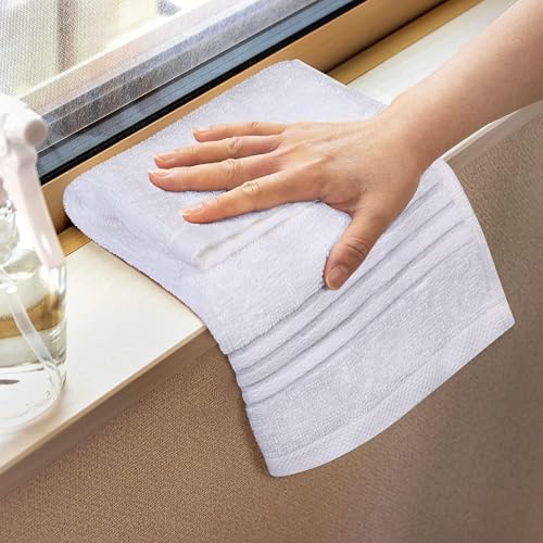 Effortless Clean 12 x 12 Inch Set Diamond Terry Cotton Washcloths