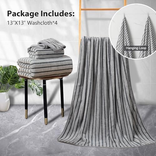Bohobean 4-Piece Ultra-Soft Washcloth Set Microfiber Multi-Use