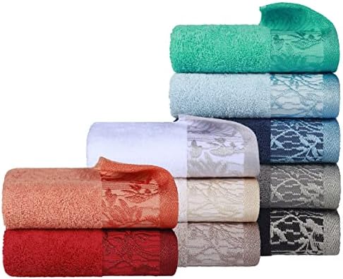 Luxurious Cotton 8-Piece Towel Set with Fresh Floral Design