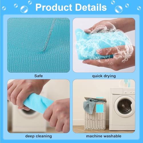 4 Pack Exfoliating Scrub Towels for Dead Skin Removal Smooth Radiant Skin