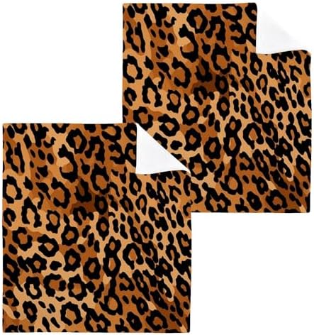 Leopard Print Washcloths Soft Absorbent 12x12