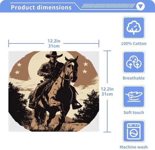 Kigai Sheriff on Horse Face Hand Towels Soft Absorbent 12x12 Pad
