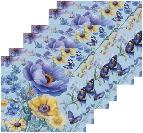 Xigua Beautiful Floral Pattern Washcloths Set of 2 1