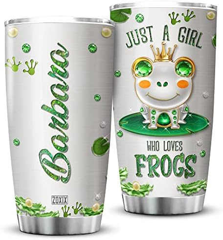 ZOXIX Just A Girl Who Loves Frogs Personalized Name Tumbler
