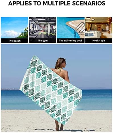 Luxurious Geometric Turquoise Bathroom Towels Set