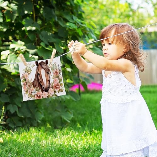 ALAZA Horse with Flowers Washcloths 12x12 2 Pack