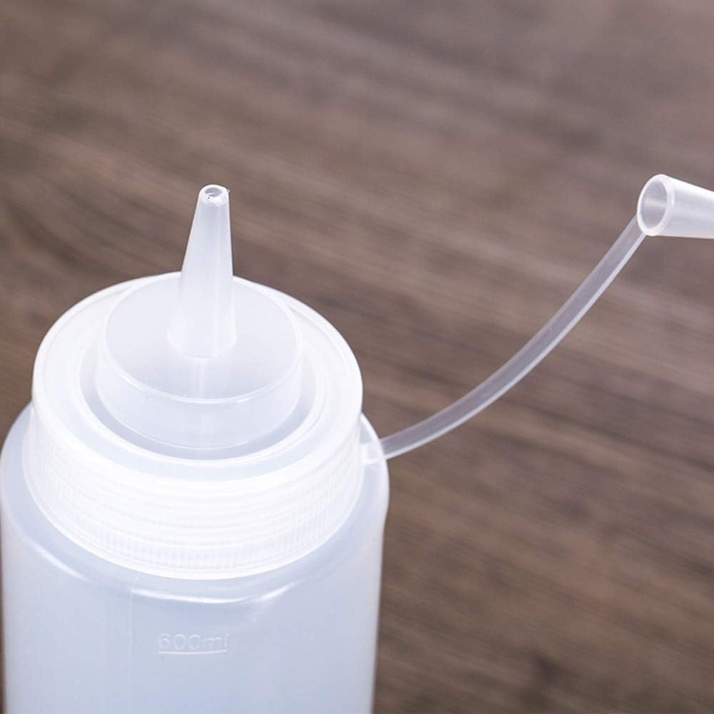 16 oz White Plastic Squeeze Condiment Bottle with Twist-On Cap
