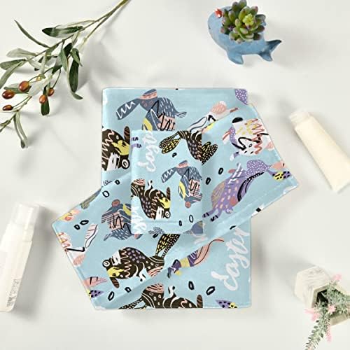 DOMIKING Easter Bunny Bath Towels Set for Hair Face Body