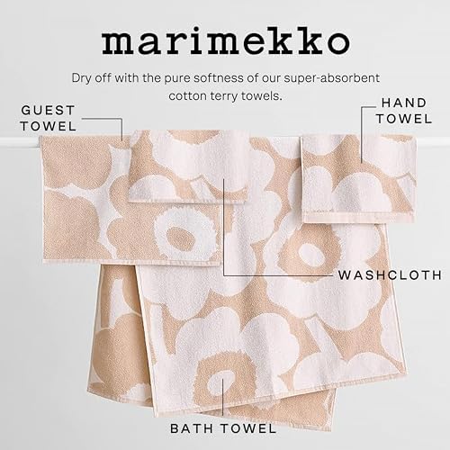 Premium Terry Cotton Washcloth Floral Design Red - MARIMEKKO Unikko