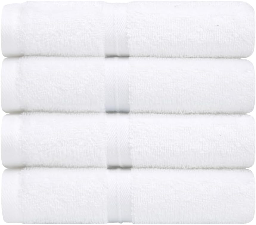 Cotoniche Luxury Extra Soft Washcloths Set of 4 - Hotel Quality 12x12 White