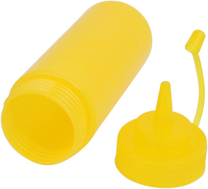 Aexit 360ml Yellow Plastic Condiment Squeeze Bottle