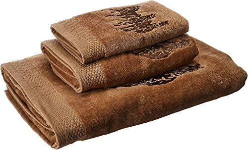 Paseo Road by HiEnd Accents - Rustic Bathroom Towel Set with Embroidered Design