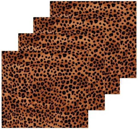 Kigai Leopard Print Washcloths Soft Absorbent Face Towels 2-Piece Set