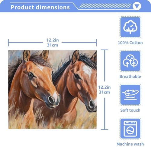 Your New Essential 2-Pack Pastel Horses Washcloths