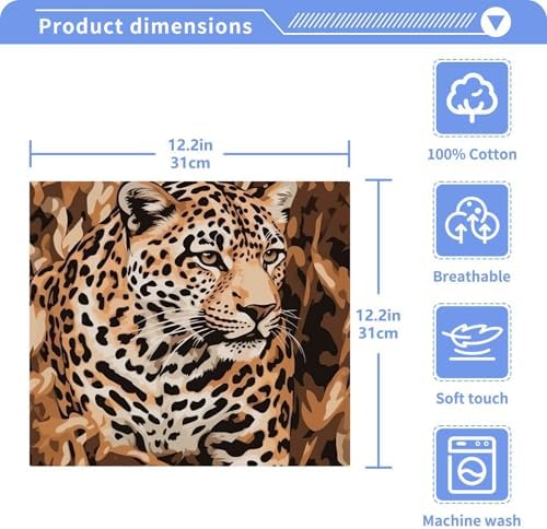 YETTASBIN Leopard Washcloths 4 Pack