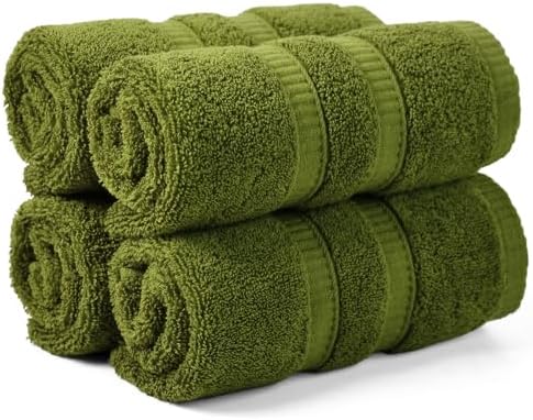 Luxurious 100 Cotton Washcloths Ultra Soft Absorbent Moss Green