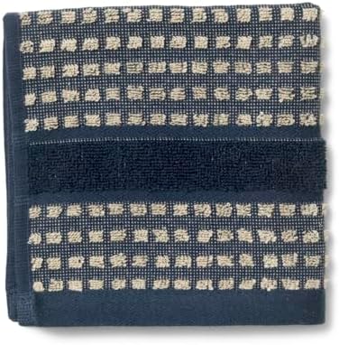 Juna Check Series Washcloth Dark BlueSand 12 x 12