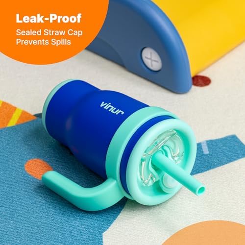 Sturdy Leak-Proof Tumbler for Kids 14 oz Navy Purple
