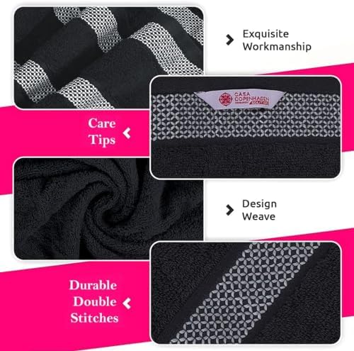 Solitaire Mix 6-Piece Cotton Towels Luxurious Family Set