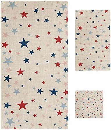 Independence Five-Pointed Star Shining 3-Piece Bath Towels Set