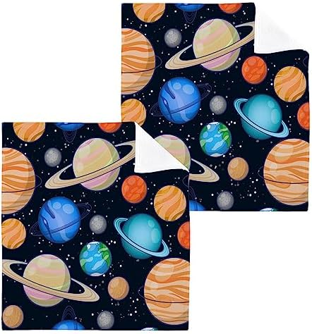 WELLDAY Cartoon Solar System Washcloths 2 Pack