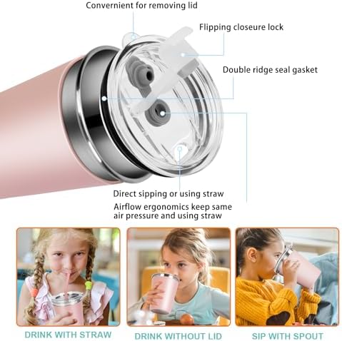 Sturdy Spill-Proof Kids Sippy Cups with Silicone Straws