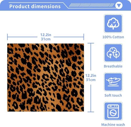 Leopard Print Reusable Washcloths Set