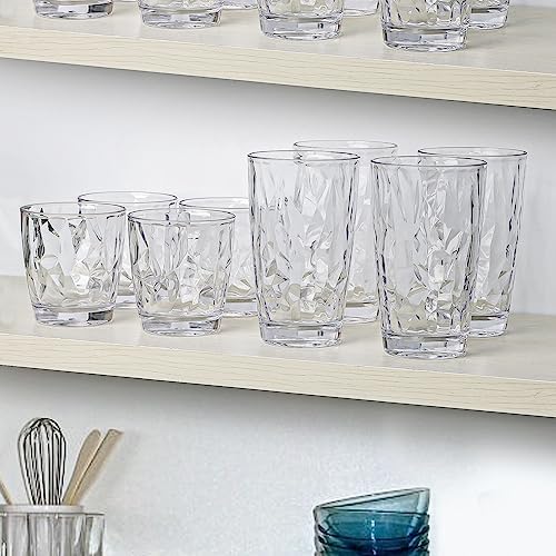 Topsky Reusable Plastic Cups Shatter-Proof Unbreakable Tumblers 10-16 oz