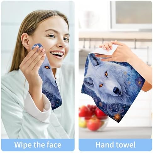 Kigai White Wolf 4 Pack Washcloths