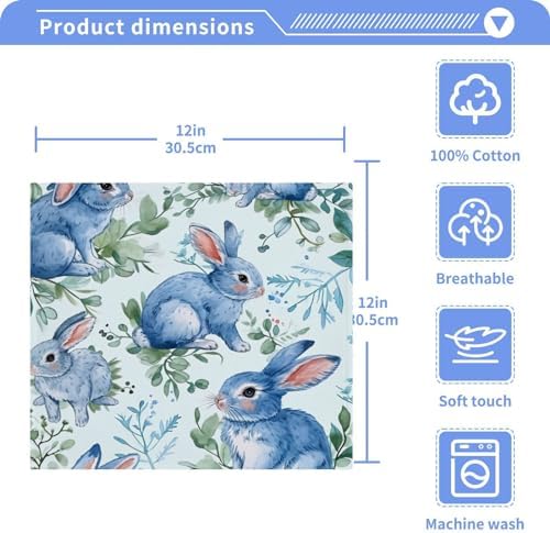 Easter Bunny Washcloth Set - Soft Radiant 12x12 Pure Cotton Set