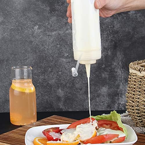 16 oz White Plastic Squeeze Condiment Bottle with Twist-On Cap