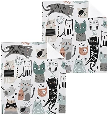 Burbuja Funny Cats Cotton Washcloths Set of 2