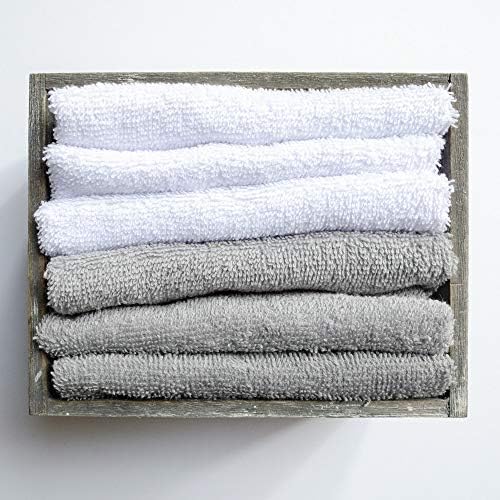 Brielle Home 6 Piece Washcloth Set with Wooden Crate 1
