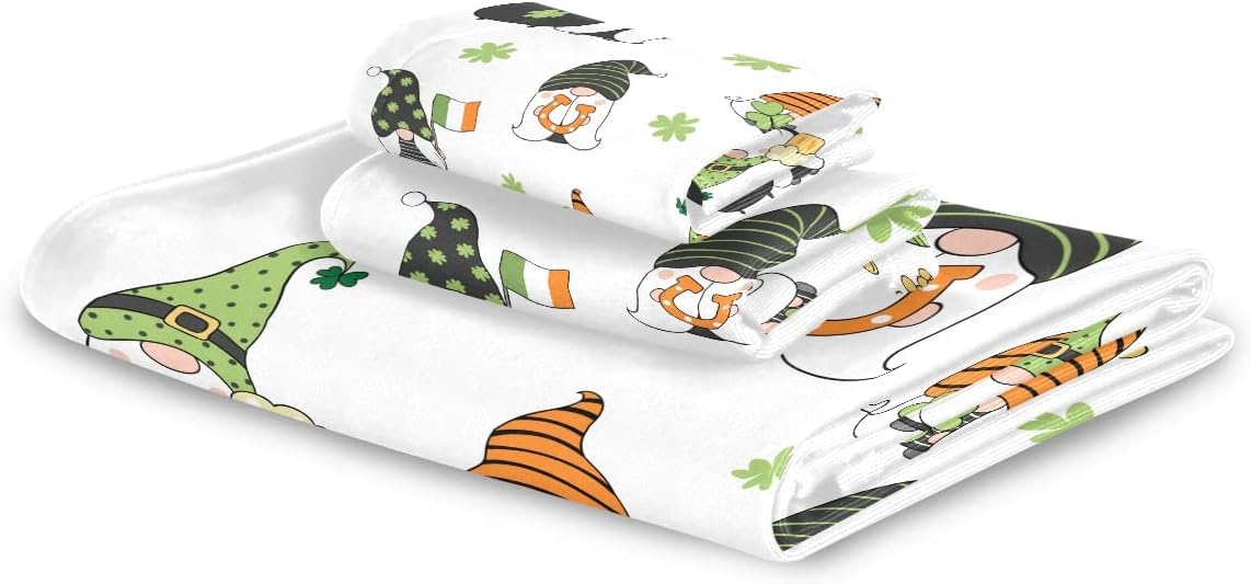 DOMIKING Gnome St Patrick Day Towel Set of 3