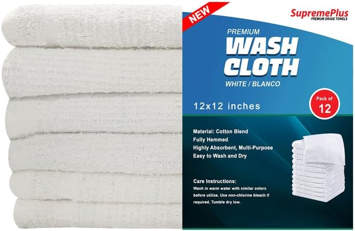 Premium White Wash Cloths