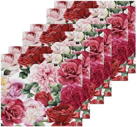Xigua Roses Floral Pattern Washcloths Set