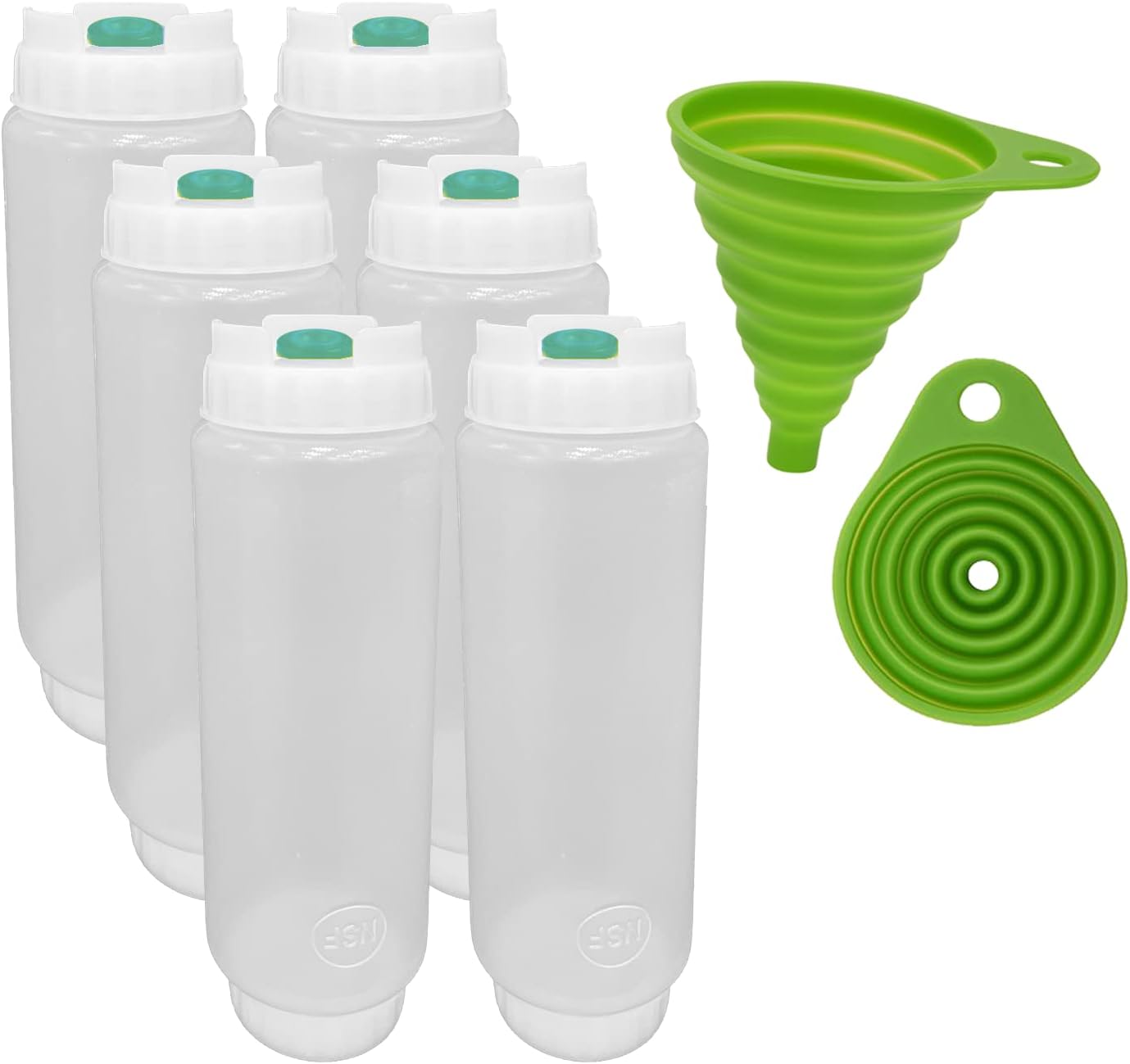 Rockland Guard FIFO Squeeze Bottle Refillable 6-Pack Green