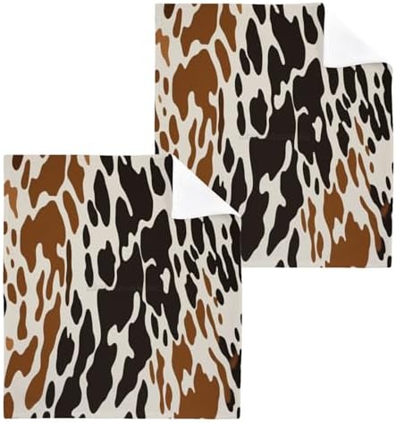 Rustic Cow Print Washcloth Set