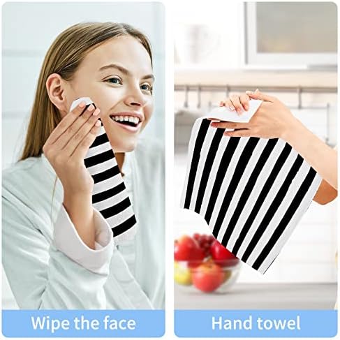 Kigai Premium Washcloth Set - Black White Stripes