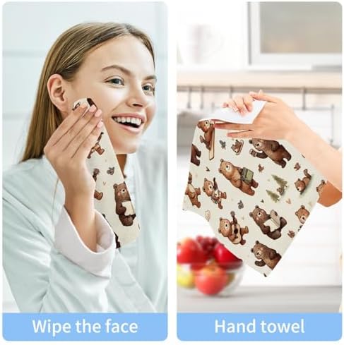 Small Brown Bears Washcloths 2-Pack 12x12