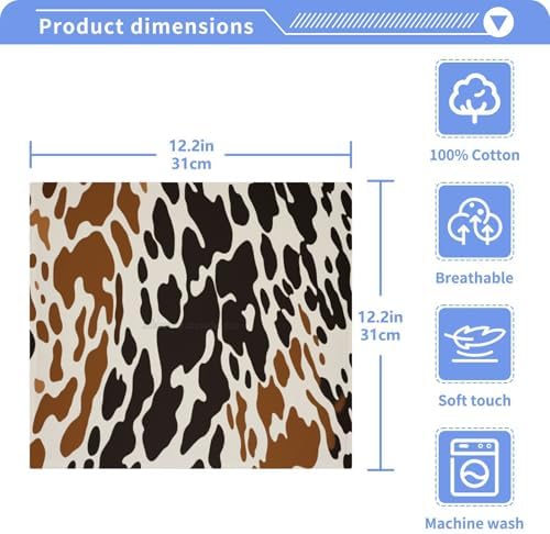Rustic Cow Print Washcloth Set