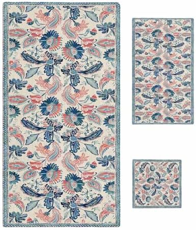 Retro Blue Paisley Bath Towels Set