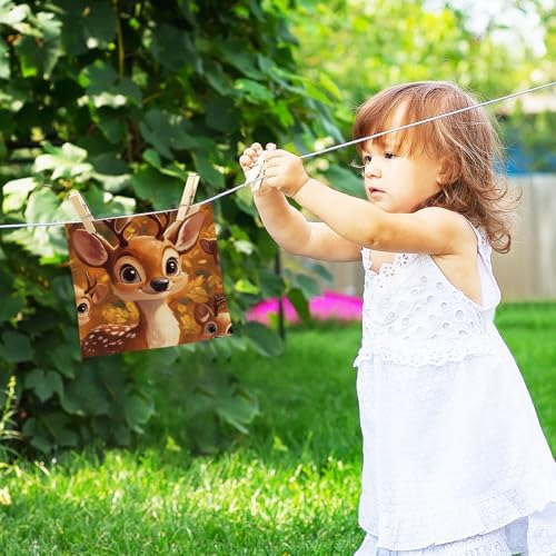 2-Pack Soft 12x12 cotton deer face bath towels