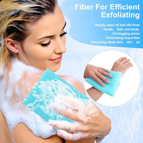 4 Pack Exfoliating Scrub Towels for Dead Skin Removal Smooth Radiant Skin
