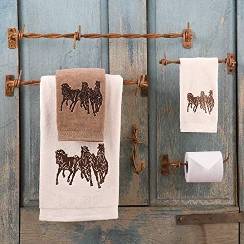 Paseo Road by HiEnd Accents - Rustic Bathroom Towel Set with Embroidered Design