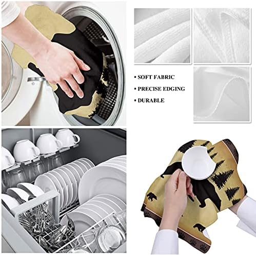 Retro Polar Bear Microfiber Kitchen Towels Set